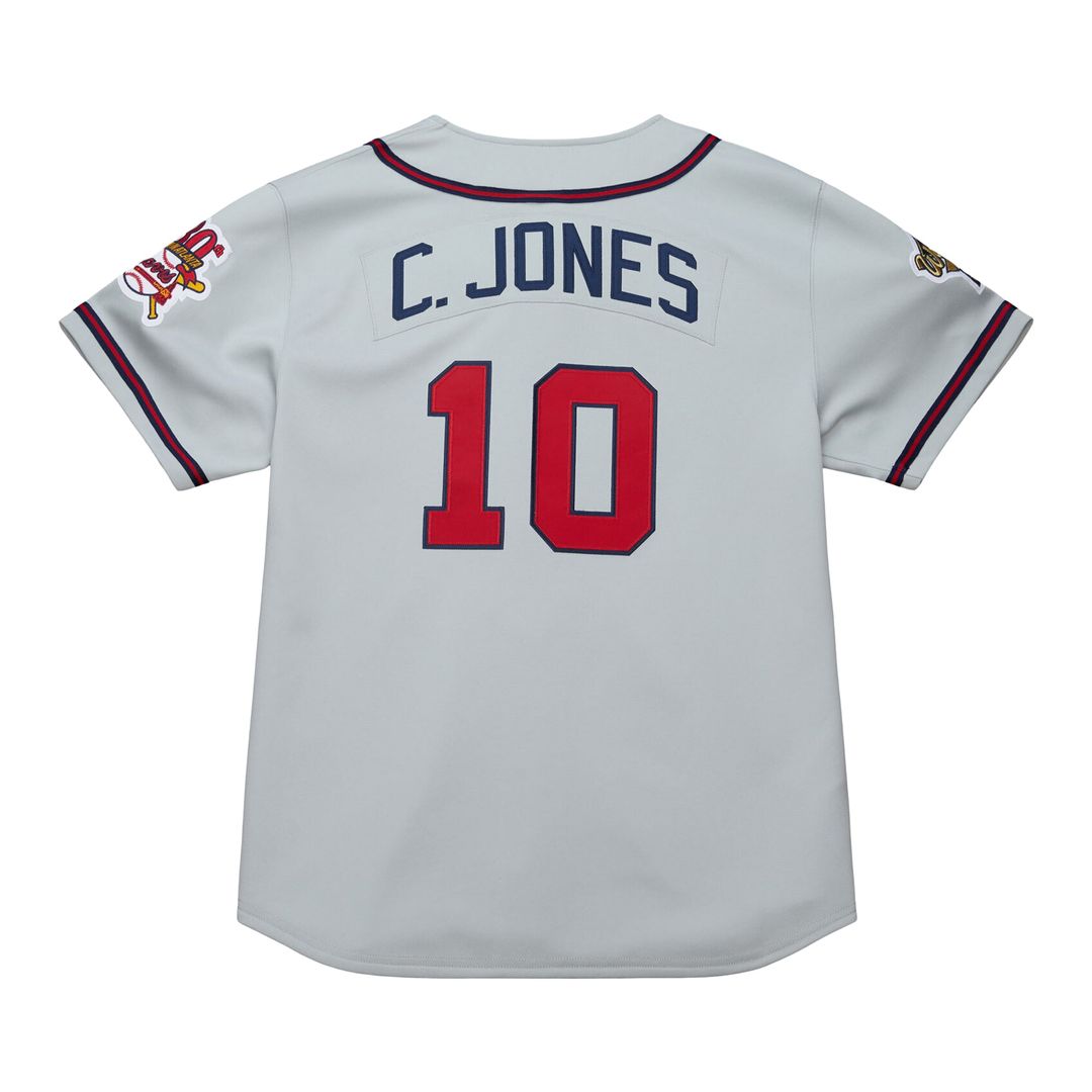 Atlanta Braves Chipper Jones Mitchell & Ness 1995 Throwback Authentic Jersey - Gray MLB Team Jersey Baseball Fan Apparel