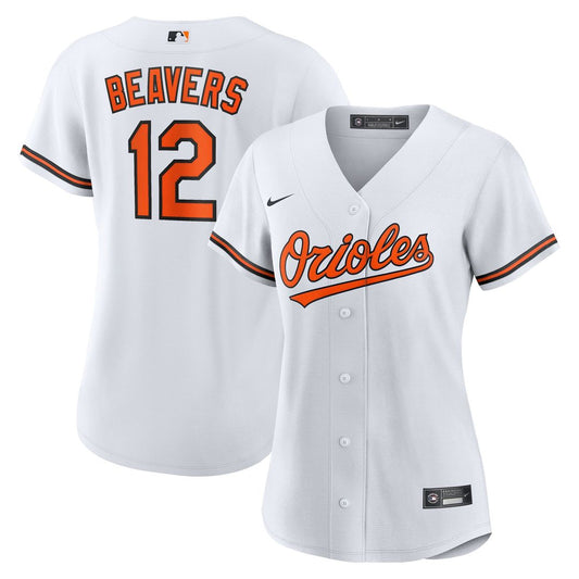 Baltimore Orioles Dylan Beavers Nike Women's Home Replica Jersey - White MLB Team Jersey Baseball Fan Apparel