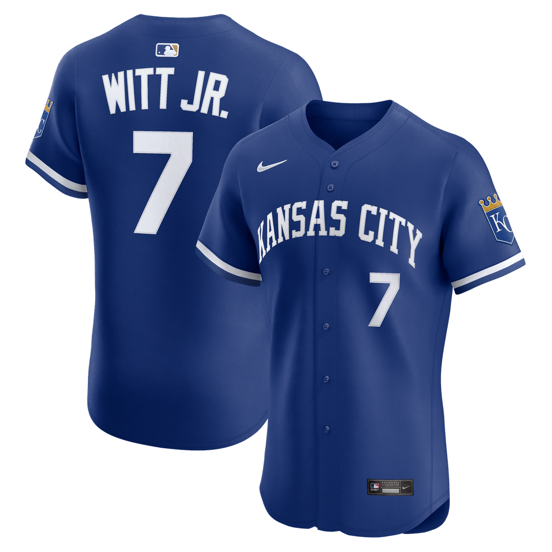Kansas City Royals Bobby Witt Jr. Nike Alternate 2 Elite Player Jersey - Royal MLB Team Jersey Baseball Fan Apparel