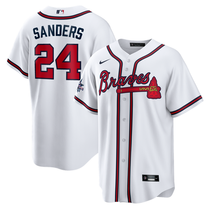 Atlanta Braves Deion Sanders Nike Home Retired Player Replica Jersey - White MLB Team Jersey Baseball Fan Apparel