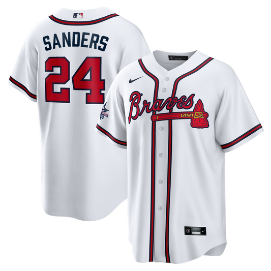 Atlanta Braves Deion Sanders Nike Home Retired Player Replica Jersey - White MLB Team Jersey Baseball Fan Apparel