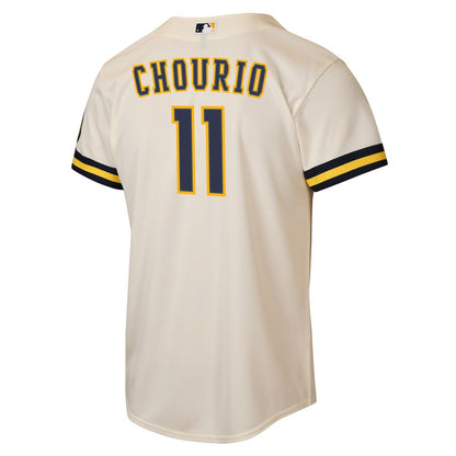 Milwaukee Brewers Jackson Chourio Nike Youth Home Stadium Jersey - Cream MLB Team Jersey Baseball Fan Apparel