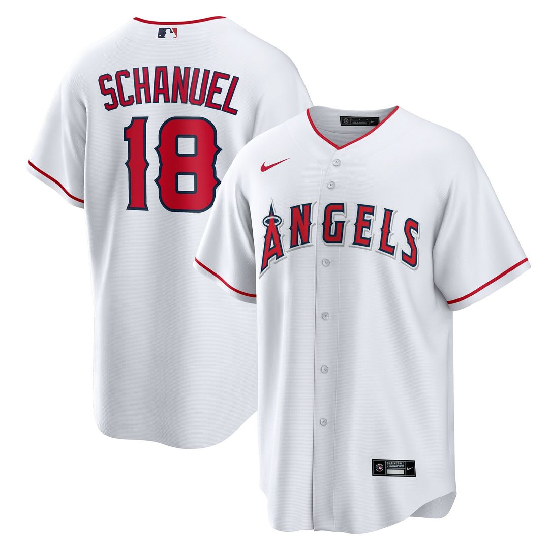 Los Angeles Angels Nolan Schanuel Nike Home Replica Jersey - White MLB Team Jersey Baseball Fan Apparel