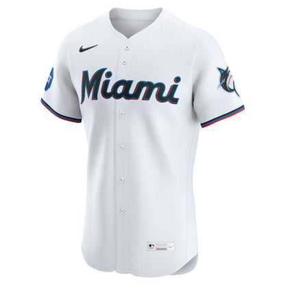 Miami Marlins Nike Home Elite Jersey - White MLB Team Jersey Baseball Fan Apparel