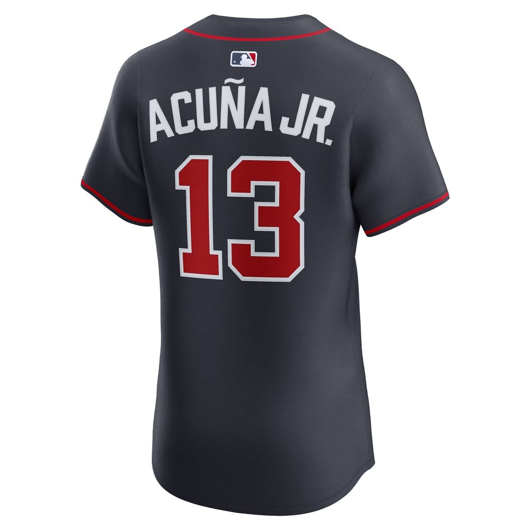 Atlanta Braves Ronald Acuña Jr. Nike Alternate Elite Jersey - Navy MLB Team Jersey Baseball Fan Apparel