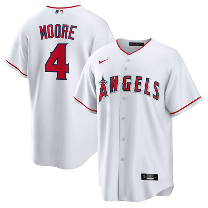 Los Angeles Angels Christian Moore Nike Home Replica Jersey - White MLB Team Jersey Baseball Fan Apparel