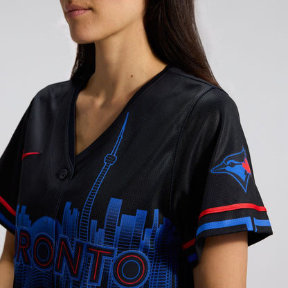 Toronto Blue Jays Vladimir Guerrero Jr. Nike Women's 2024 City Connect Limited Player Jersey - Navy MLB Team Jersey Baseball Fan Apparel
