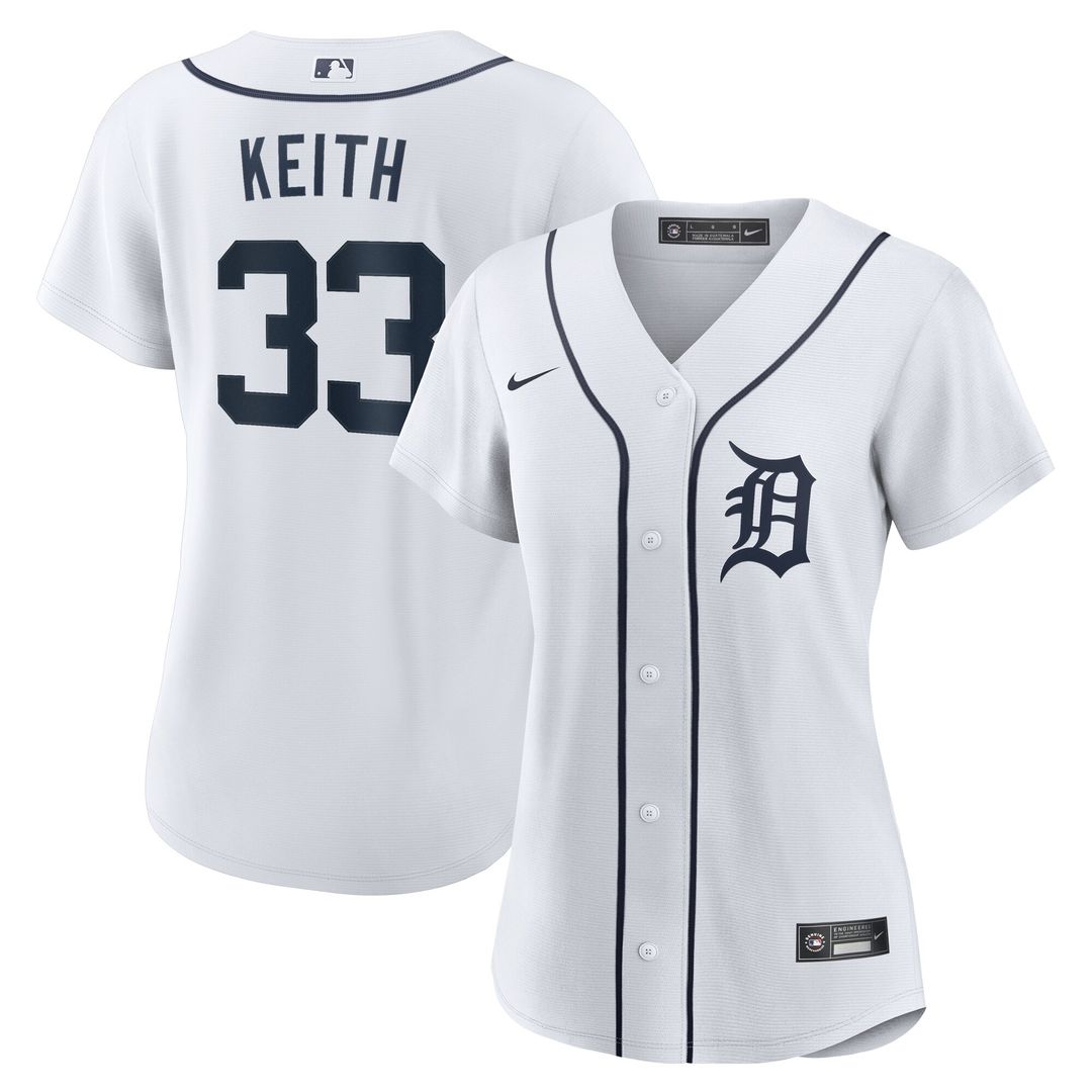 Detroit Tigers Colt Keith Nike Women's Home Replica Jersey - White MLB Team Jersey Baseball Fan Apparel