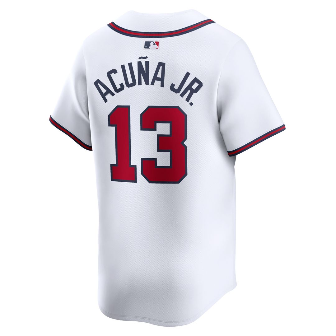 Atlanta Braves Ronald Acuña Jr. Nike Home Limited Player Jersey - White MLB Team Jersey Baseball Fan Apparel