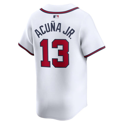 Atlanta Braves Ronald Acuña Jr. Nike Home Limited Player Jersey - White MLB Team Jersey Baseball Fan Apparel