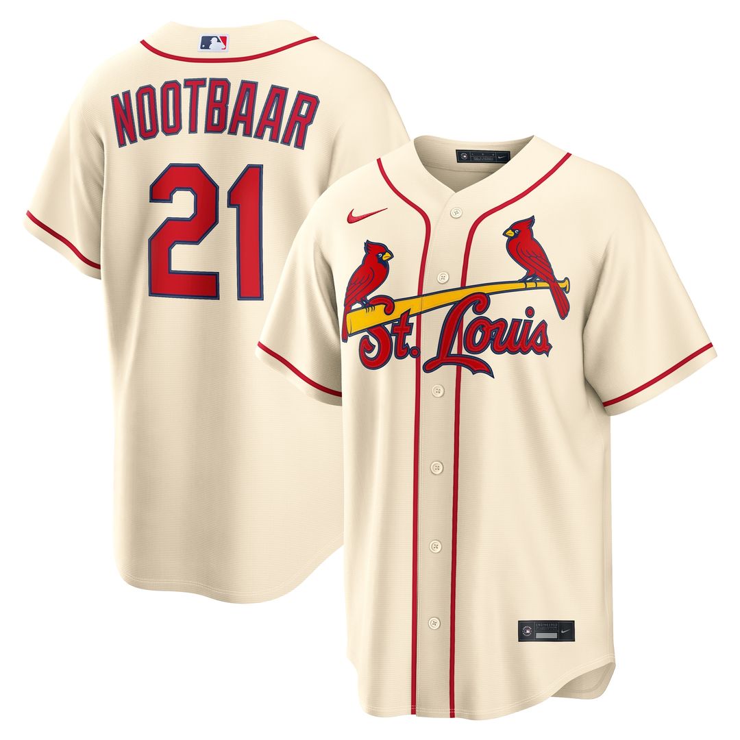 St. Louis Cardinals Lars Nootbaar Nike Alternate Replica Jersey - Cream MLB Team Jersey Baseball Fan Apparel