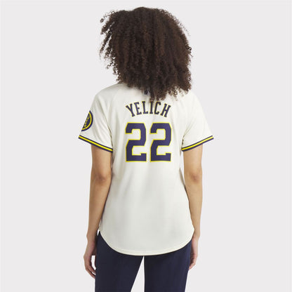Milwaukee Brewers Christian Yelich Nike Women's Home Limited Player Jersey - Cream MLB Team Jersey Baseball Fan Apparel