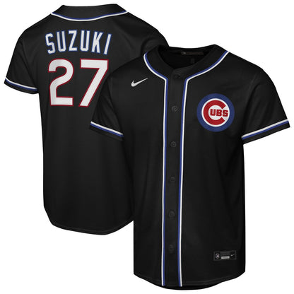 Chicago Cubs Seiya Suzuki Nike Youth Fashion Replica Player Jersey - Black MLB Team Jersey Baseball Fan Apparel