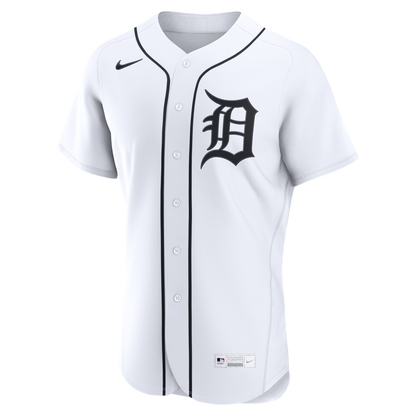 Detroit Tigers Nike Home Authentic Custom Jersey - White MLB Team Jersey Baseball Fan Apparel