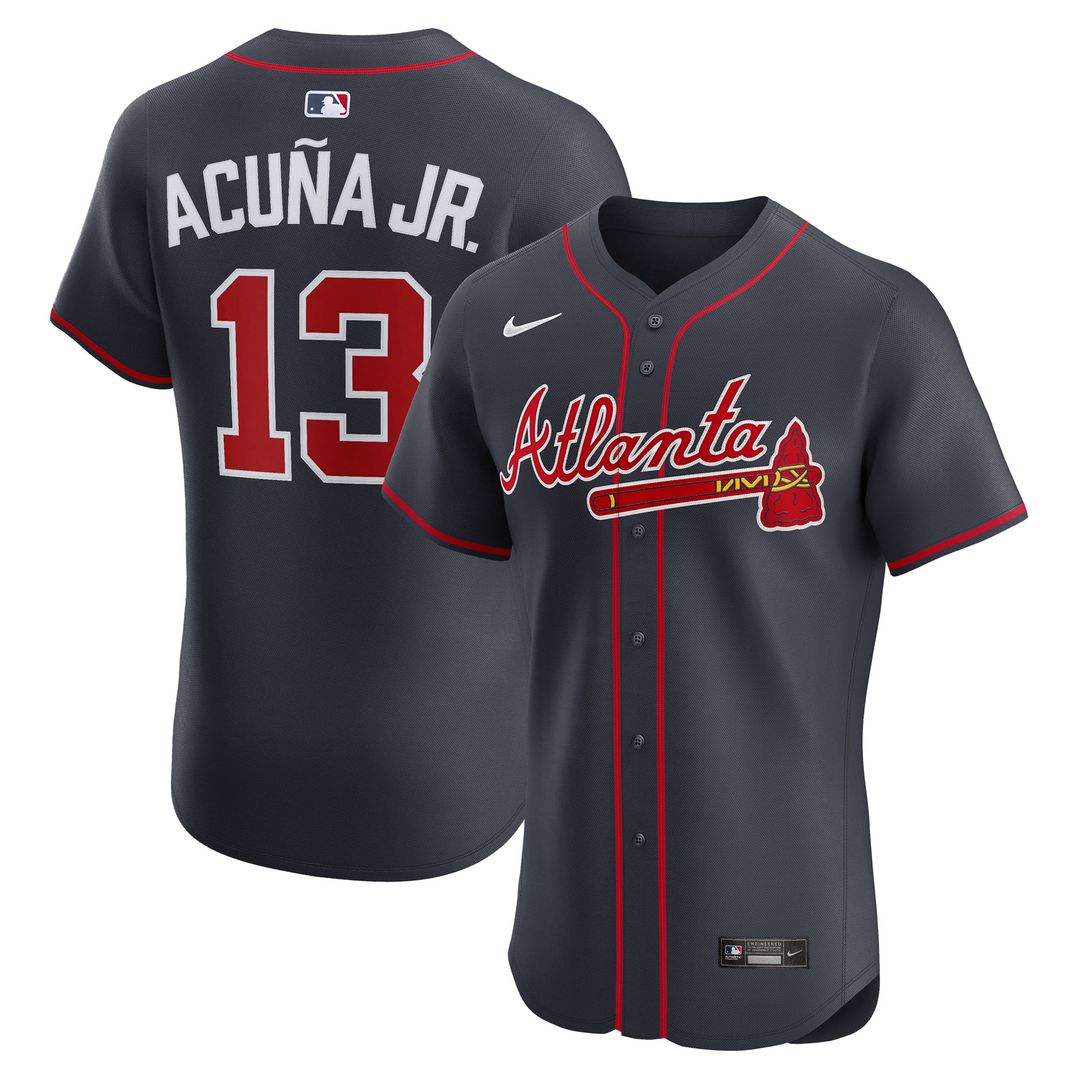 Atlanta Braves Ronald Acuña Jr. Nike Alternate 2 Elite Jersey - Red MLB Team Jersey Baseball Fan Apparel