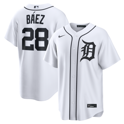 Detroit Tigers Javier Báez Nike Home Replica Jersey - White MLB Team Jersey Baseball Fan Apparel