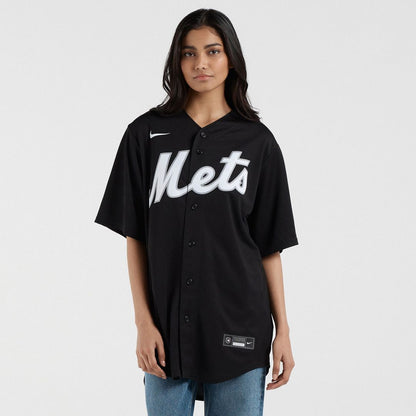 New York Mets Francisco Lindor Nike Replica Player Jersey - Black MLB Team Jersey Baseball Fan Apparel