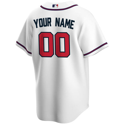 Atlanta Braves Nike Home Replica Custom Jersey - White MLB Team Jersey Baseball Fan Apparel