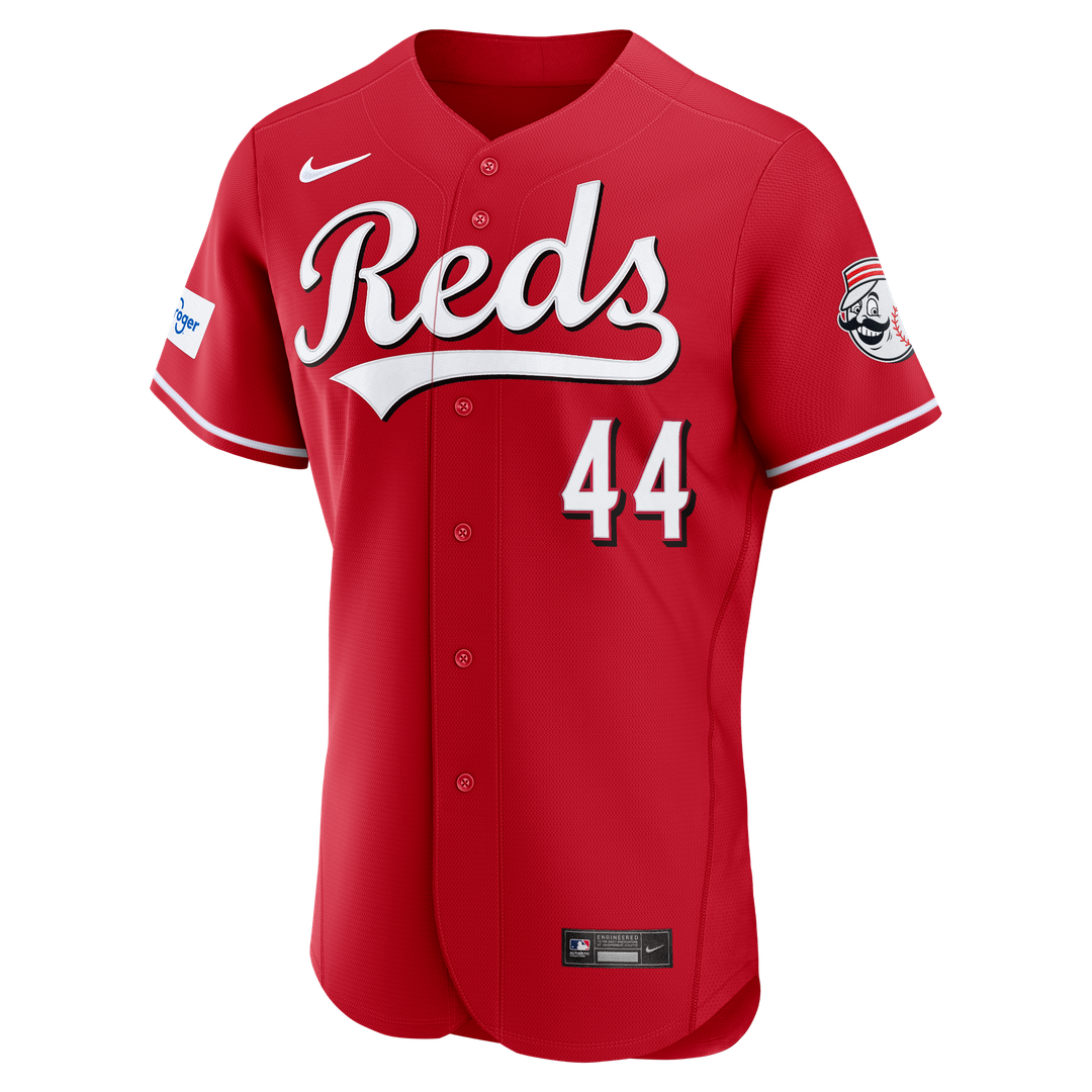 Cincinnati Reds Elly De La Cruz Nike Alternate Authentic Sponsor Patch Jersey - Red MLB Team Jersey Baseball Fan Apparel