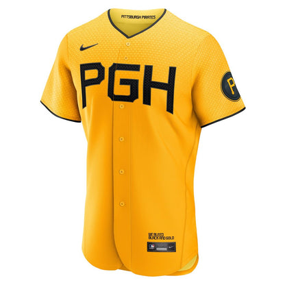 Pittsburgh Pirates Nike City Connect Authentic Jersey - Gold MLB Team Jersey Baseball Fan Apparel