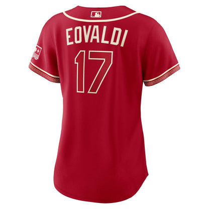 Texas Rangers Nathan Eovaldi Nike Women's 2026 City Connect Stadium Jersey - Red MLB Team Jersey Baseball Fan Apparel