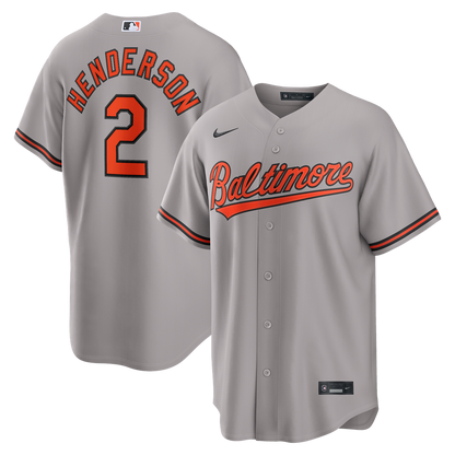Baltimore Orioles Gunnar Henderson Nike Road Replica Jersey - Gray MLB Team Jersey Baseball Fan Apparel