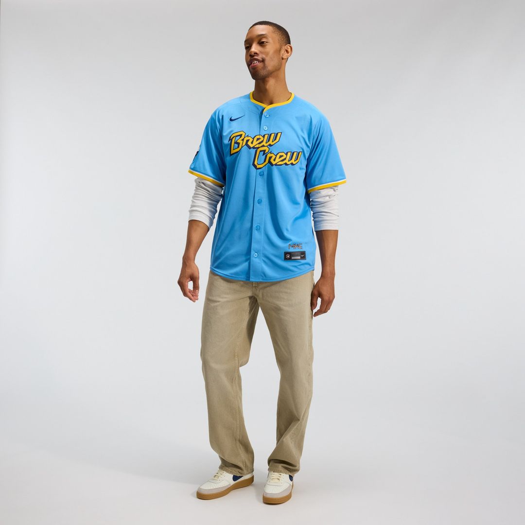 Milwaukee Brewers Nike City Connect Limited Jersey - Light Blue MLB Team Jersey Baseball Fan Apparel