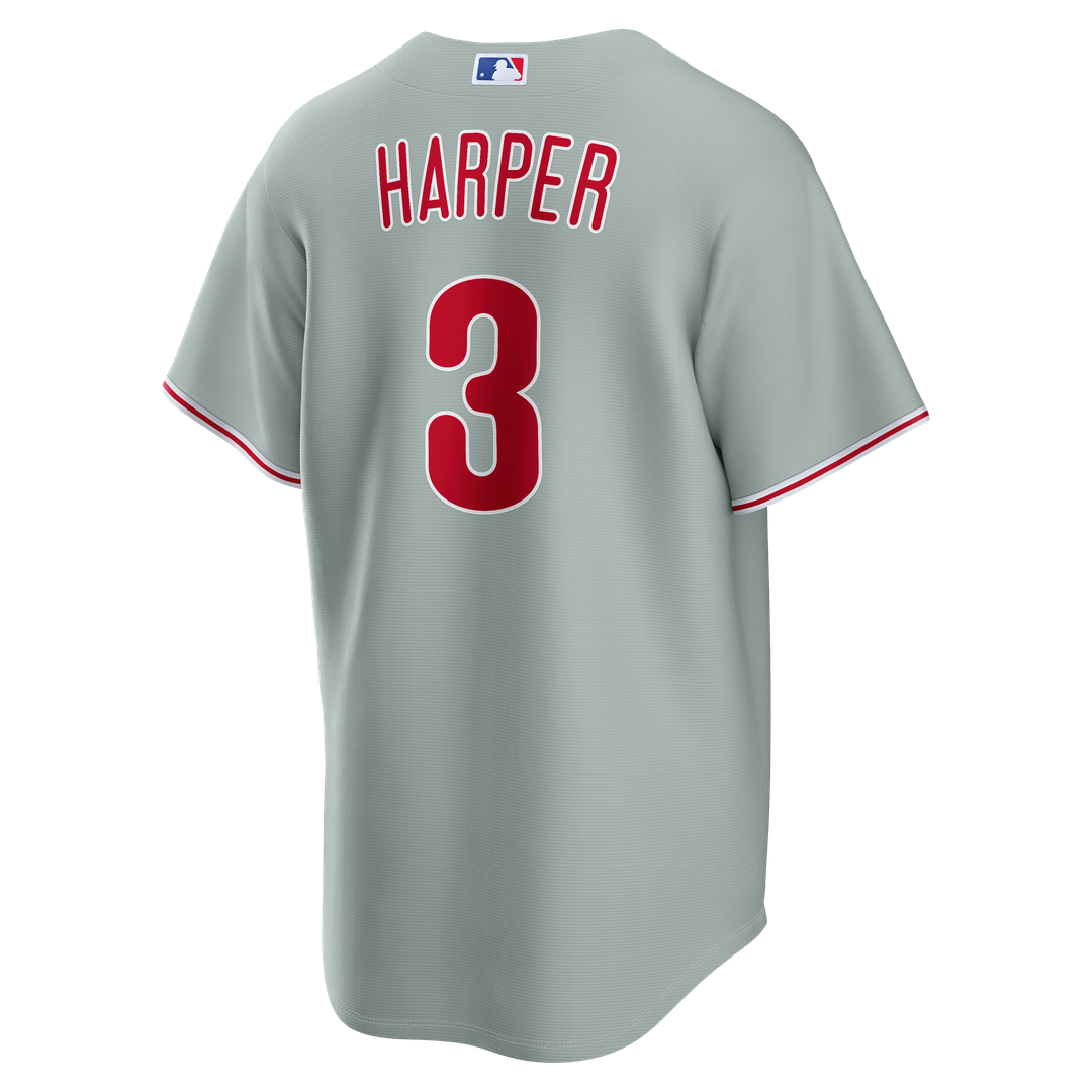 Philadelphia Phillies Bryce Harper Nike Road Replica Jersey - Gray MLB Team Jersey Baseball Fan Apparel