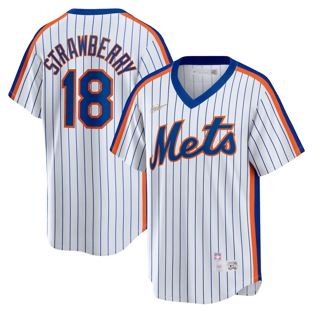 New York Mets Darryl Strawberry Nike Home Cooperstown Player Jersey - White MLB Team Jersey Baseball Fan Apparel