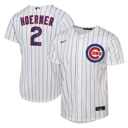 Chicago Cubs Nico Hoerner Nike Youth Home Replica Jersey - White MLB Team Jersey Baseball Fan Apparel
