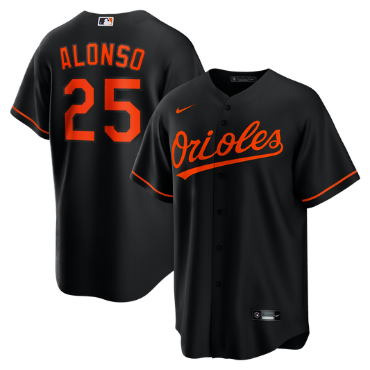 Baltimore Orioles Pete Alonso Nike Alternate Replica Jersey - Black MLB Team Jersey Baseball Fan Apparel