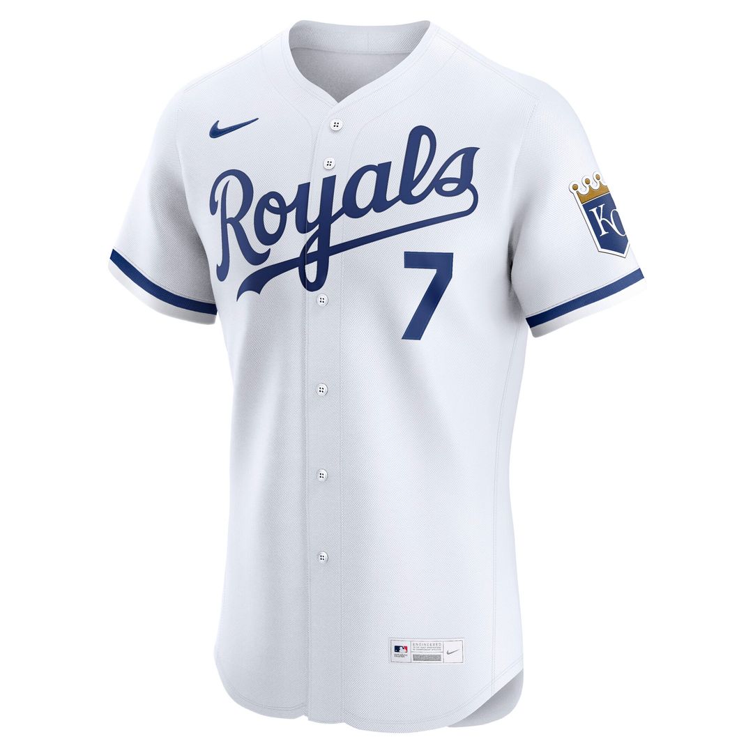 Kansas City Royals Bobby Witt Jr. Nike Home ElitePlayer Jersey - White MLB Team Jersey Baseball Fan Apparel