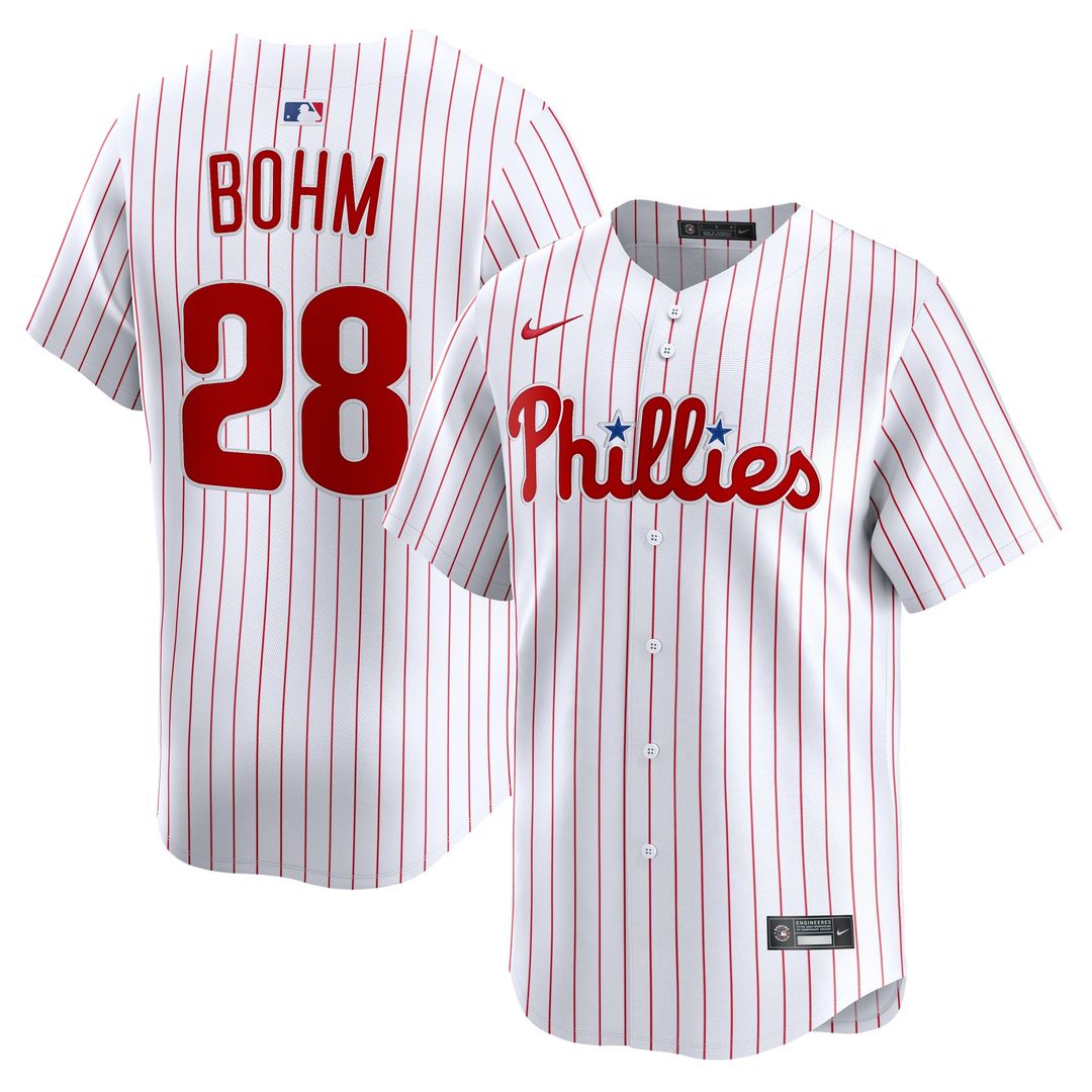 Philadelphia Phillies Alec Bohm Nike Home Limited Player Jersey - White MLB Team Jersey Baseball Fan Apparel
