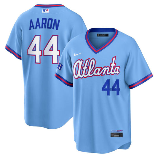 Atlanta Braves Hank Aaron Nike 2026 City Connect Stadium Jersey - Powder Blue MLB Team Jersey Baseball Fan Apparel