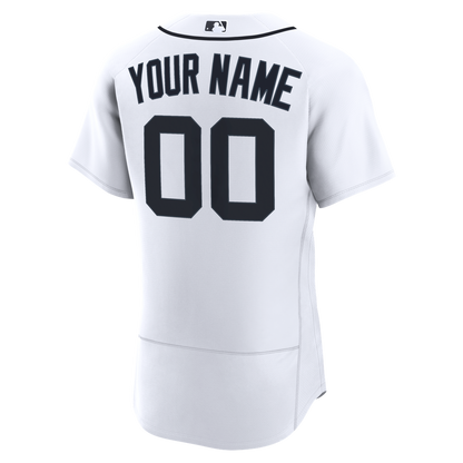 Detroit Tigers Nike Home Authentic Custom Jersey - White MLB Team Jersey Baseball Fan Apparel