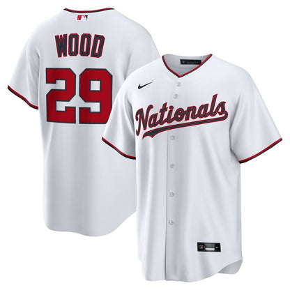 Washington Nationals James Wood Nike Home Replica Jersey - White MLB Team Jersey Baseball Fan Apparel