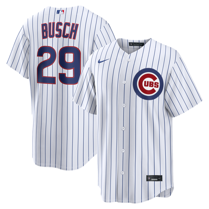 Chicago Cubs Michael Busch Nike Home Replica Jersey - White MLB Team Jersey Baseball Fan Apparel