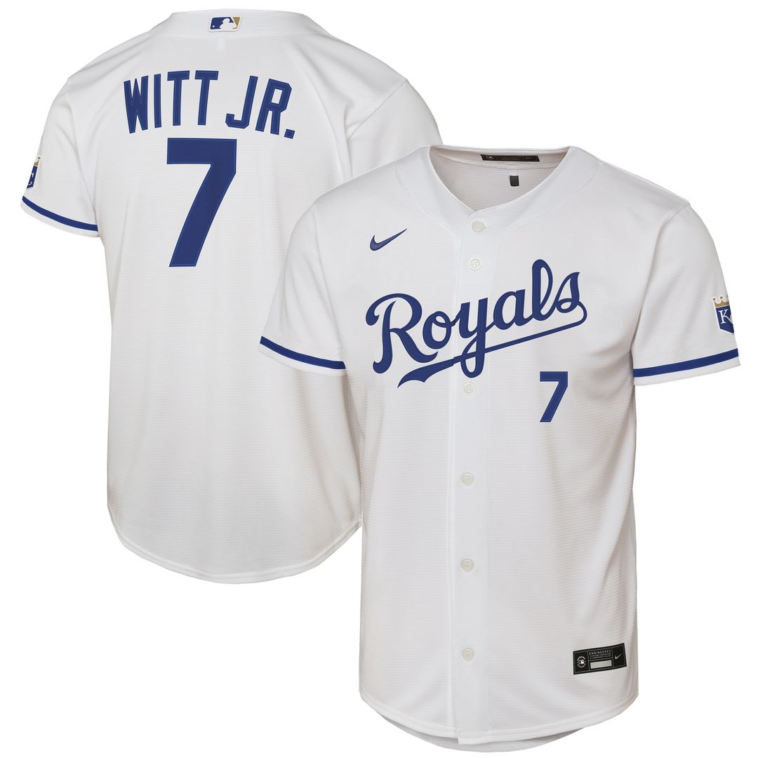 Kansas City Royals Bobby Witt Jr. Nike Youth Alternate Stadium Jersey - Light Blue MLB Team Jersey Baseball Fan Apparel