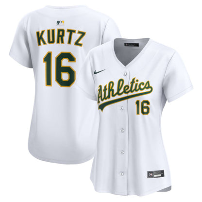 Athletics Nick Kurtz Nike Women's Home Limited Player Jersey - White MLB Team Jersey Baseball Fan Apparel