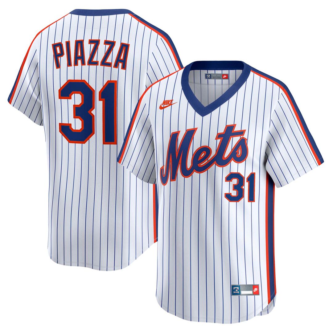 New York Mets Mike Piazza Nike Throwback Cooperstown Limited Jersey - White MLB Team Jersey Baseball Fan Apparel