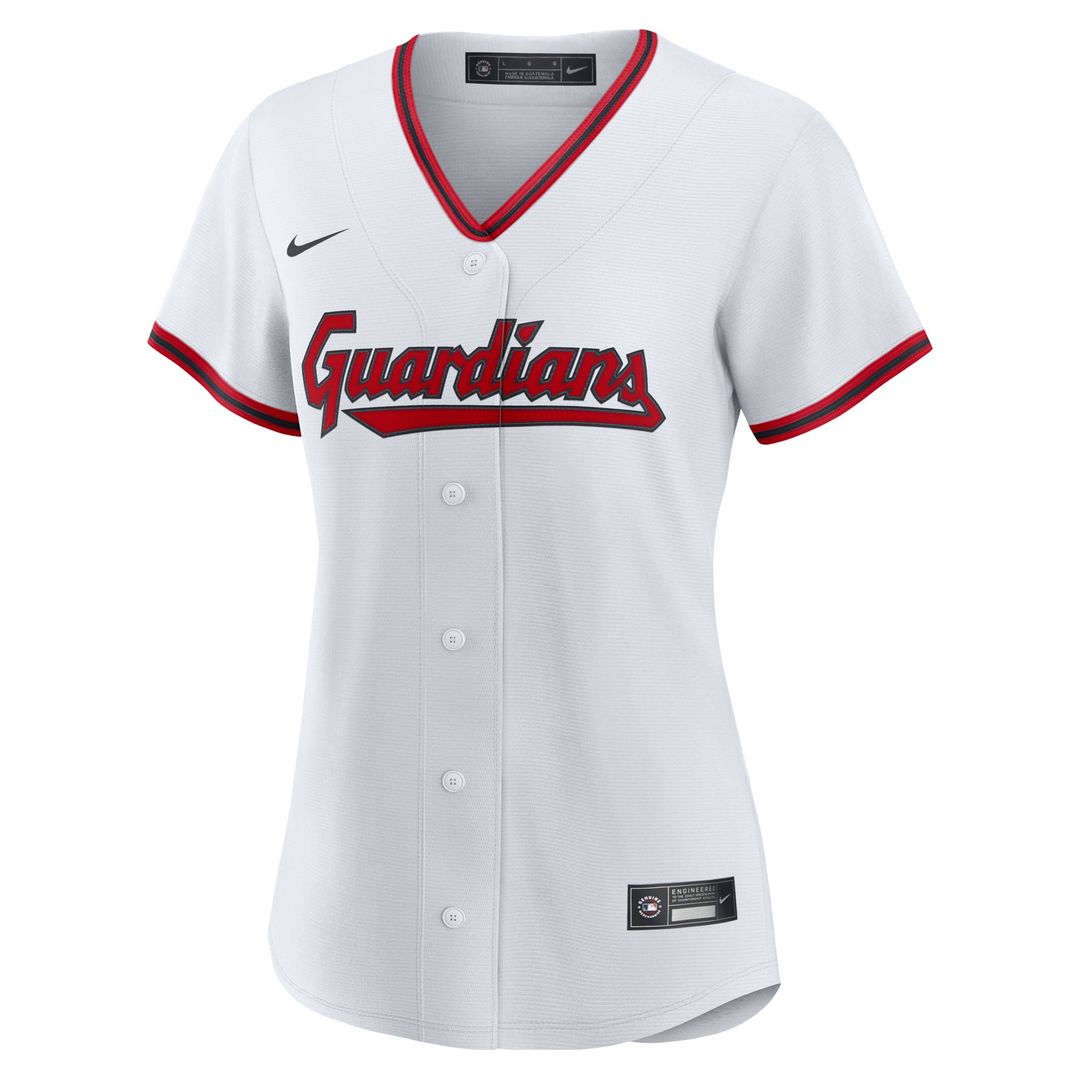 Cleveland Guardians Nike Women's Home Custom Replica 2.0 Jersey - White MLB Team Jersey Baseball Fan Apparel