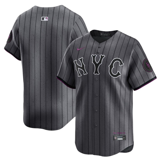 New York Mets Nike 2024 City Connect Limited Jersey - Graphite MLB Team Jersey Baseball Fan Apparel