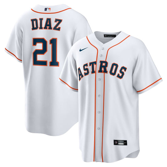 Houston Astros Yainer Diaz Nike Home Replica Jersey - White MLB Team Jersey Baseball Fan Apparel