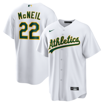 Athletics Jeff McNeil Nike Home Replica Jersey - White MLB Team Jersey Baseball Fan Apparel