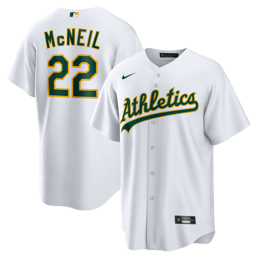 Athletics Jeff McNeil Nike Home Replica Jersey - White MLB Team Jersey Baseball Fan Apparel