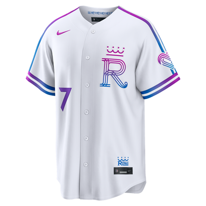 Kansas City Royals Bobby Witt Jr. Nike 2026 City Connect Stadium Jersey - White MLB Team Jersey Baseball Fan Apparel