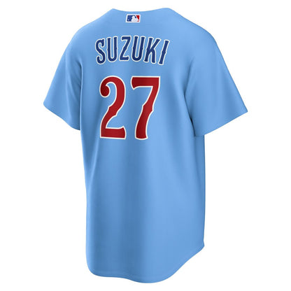 Chicago Cubs Seiya Suzuki Nike Alternate Replica Jersey - Light Blue MLB Team Jersey Baseball Fan Apparel