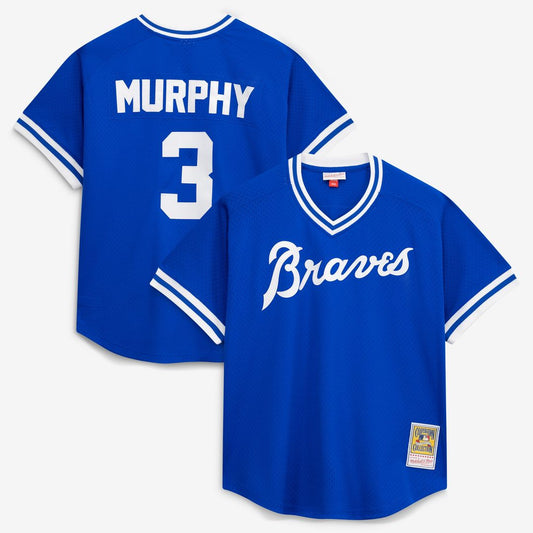 Atlanta Braves Dale Murphy Mitchell & Ness Authentic Batting Practice Jersey - Royal MLB Team Jersey Baseball Fan Apparel