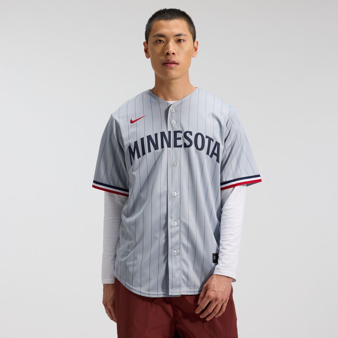 Minnesota Twins Nike Road Replica Team Jersey - Gray MLB Team Jersey Baseball Fan Apparel