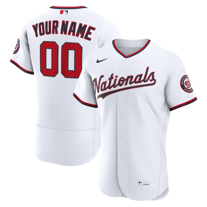 Washington Nationals Nike Home Authentic Custom Jersey - White MLB Team Jersey Baseball Fan Apparel